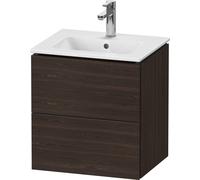Duravit L-Cube bâti-support pour lavabo suspendu, Compact, 2 tiroirs, 520x550x421mm, LC621806969, Couleur: Noyer brossé Placage bois véritable
