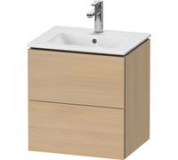 Duravit L-Cube bâti-support pour lavabo suspendu, Compact, 2 tiroirs, 520x550x421mm, LC621807171, Couleur: Placage chêne méditerranéen en bois véritable