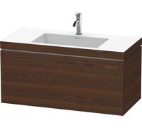 Duravit L-Cube c-bonded Ensemble suspendu, 1 tiroir, sans trop-plein, 1 trou pour robinet, 1000x500x480mm, LC6918O6969, Couleur: Noyer brossé Placage bois véritable