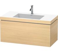 Duravit L-Cube c-bonded Ensemble suspendu, 1 tiroir, sans trop-plein, 1 trou pour robinet, 1000x500x480mm, LC6918O7171, Couleur: Placage chêne méditerranéen en bois véritable