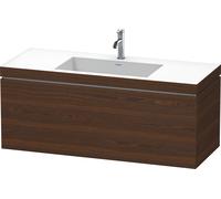 Duravit L-Cube c-bonded Ensemble suspendu, 1 tiroir, sans trop-plein, 1 trou pour robinet, 1200x500x480mm, LC6919O6969, Couleur: Noyer brossé Placage bois véritable