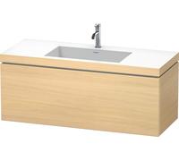 Duravit L-Cube c-bonded Ensemble suspendu, 1 tiroir, sans trop-plein, 1 trou pour robinet, 1200x500x480mm, LC6919O7171, Couleur: Placage chêne méditerranéen en bois véritable