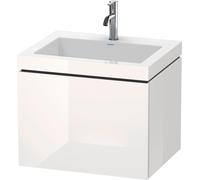 Duravit L-Cube c-bonded Ensemble suspendu, 1 tiroir, sans trop-plein, 1 trou pour robinet, 600x500x480mm, LC6916O8080, Couleur: Décor graphite super mat