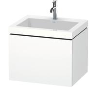 Duravit L-Cube c-bonded Ensemble suspendu, 1 tiroir, sans trop-plein, 1 trou pour robinet, 600x500x480mm, LC6916O1818, Couleur: Décor blanc mat