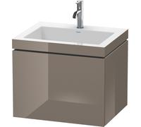 Duravit L-Cube c-bonded Ensemble suspendu, 1 tiroir, sans trop-plein, 1 trou pour robinet, 600x500x480mm, LC6916O8989, Couleur: Laque haute brillance Gris Flanelle