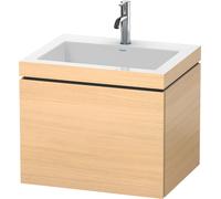 Duravit L-Cube c-bonded Ensemble suspendu, 1 tiroir, sans trop-plein, 1 trou pour robinet, 600x500x480mm, LC6916O7171, Couleur: Placage chêne méditerranéen en bois véritable