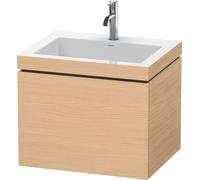 Duravit L-Cube c-bonded Ensemble suspendu, 1 tiroir, sans trop-plein, 1 trou pour robinet, 600x500x480mm, LC6916O3030, Couleur: Décor chêne naturel