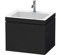 Duravit L-Cube c-bonded Ensemble suspendu, 1 tiroir, sans trop-plein, 1 trou pour robinet, 600x500x480mm, LC6916O1616, Couleur: Décor chêne noir