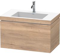 Duravit L-Cube c-bonded Ensemble suspendu, 1 tiroir, sans trop-plein, 1 trou pour robinet, 800x500x480mm, LC6917O5555, Couleur: Décor chêne marbré