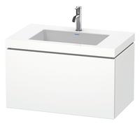 Duravit L-Cube c-bonded Ensemble suspendu, 1 tiroir, sans trop-plein, 1 trou pour robinet, 800x500x480mm, LC6917O8484, Couleur: Blanc super mat Décor