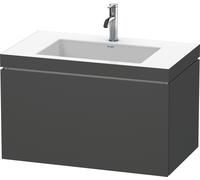Duravit L-Cube c-bonded Ensemble suspendu, 1 tiroir, sans trop-plein, 1 trou pour robinet, 800x500x480mm, LC6917O4949, Couleur: Décor graphite mat