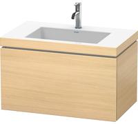 Duravit L-Cube c-bonded Ensemble suspendu, 1 tiroir, sans trop-plein, 1 trou pour robinet, 800x500x480mm, LC6917O7171, Couleur: Placage chêne méditerranéen en bois véritable