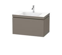 Duravit L-Cube c-bonded Ensemble suspendu, 1 tiroir, sans trop-plein, 1 trou pour robinet, 800x500x480mm, LC6917O9090, Couleur: Flanelle Vernis gris satiné mat soyeux