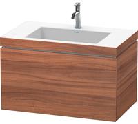 Duravit L-Cube c-bonded Ensemble suspendu, 1 tiroir, sans trop-plein, 1 trou pour robinet, 800x500x480mm, LC6917O7979, Couleur: Décor noyer naturel
