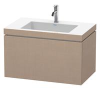 Duravit L-Cube c-bonded Ensemble suspendu, 1 tiroir, sans trop-plein, 1 trou pour robinet, 800x500x480mm, LC6917O7575, Couleur: Décor en lin