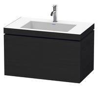 Duravit L-Cube c-bonded Ensemble suspendu, 1 tiroir, sans trop-plein, 1 trou pour robinet, 800x500x480mm, LC6917O1616, Couleur: Décor chêne noir