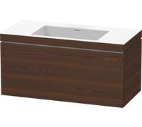 Duravit L-Cube c-bonded Ensemble suspendu, 1 tiroir, sans trop-plein, sans trou pour robinetterie, 1000x500x480mm, LC6918N6969, Couleur: Noyer brossé Placage bois véritable