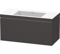 Duravit L-Cube c-bonded Ensemble suspendu, 1 tiroir, sans trop-plein, sans trou pour robinetterie, 1000x500x480mm, LC6918N8080, Couleur: Décor graphite super mat