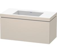 Duravit L-Cube c-bonded Ensemble suspendu, 1 tiroir, sans trop-plein, sans trou pour robinetterie, 1000x500x480mm, LC6918N8383, Couleur: Décor taupe super mat