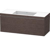 Duravit L-Cube c-bonded Ensemble suspendu, 1 tiroir, sans trop-plein, sans trou pour robinetterie, 1200x500x480mm, LC6919N7272, Couleur: placage en chêne véritable brossé foncé