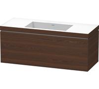Duravit L-Cube c-bonded Ensemble suspendu, 1 tiroir, sans trop-plein, sans trou pour robinetterie, 1200x500x480mm, LC6919N6969, Couleur: Noyer brossé Placage bois véritable