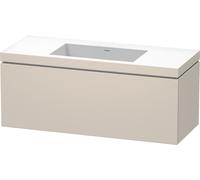 Duravit L-Cube c-bonded Ensemble suspendu, 1 tiroir, sans trop-plein, sans trou pour robinetterie, 1200x500x480mm, LC6919N8383, Couleur: Décor taupe super mat