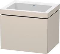 Duravit L-Cube c-bonded Ensemble suspendu, 1 tiroir, sans trop-plein, sans trou pour robinetterie, 600x500x480mm, LC6916N8383, Couleur: Décor taupe super mat