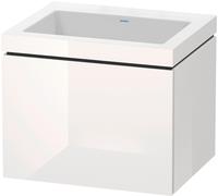 Duravit L-Cube c-bonded Ensemble suspendu, 1 tiroir, sans trop-plein, sans trou pour robinetterie, 600x500x480mm, LC6916N2222, Couleur: Décor blanc brillant