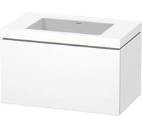 Duravit L-Cube c-bonded Ensemble suspendu, 1 tiroir, sans trop-plein, sans trou pour robinetterie, 800x500x480mm, LC6917N1818, Couleur: Décor blanc mat