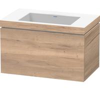Duravit L-Cube c-bonded Ensemble suspendu, 1 tiroir, sans trop-plein, sans trou pour robinetterie, 800x500x480mm, LC6917N5555, Couleur: Décor chêne marbré
