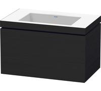 Duravit L-Cube c-bonded Ensemble suspendu, 1 tiroir, sans trop-plein, sans trou pour robinetterie, 800x500x480mm, LC6917N1616, Couleur: Décor chêne noir