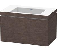 Duravit L-Cube c-bonded Ensemble suspendu, 1 tiroir, sans trop-plein, sans trou pour robinetterie, 800x500x480mm, LC6917N7272, Couleur: placage en chêne véritable brossé foncé
