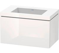 Duravit L-Cube c-bonded Ensemble suspendu, 1 tiroir, sans trop-plein, sans trou pour robinetterie, 800x500x480mm, LC6917N2222, Couleur: Décor blanc brillant