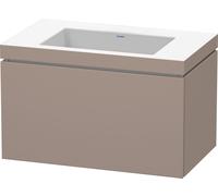 Duravit L-Cube c-bonded Ensemble suspendu, 1 tiroir, sans trop-plein, sans trou pour robinetterie, 800x500x480mm, LC6917N4343, Couleur: Décor basalte mat