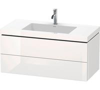 Duravit L-Cube c-bonded Ensemble suspendu, 2 tiroirs, sans trop-plein, 1 trou pour robinet, 1000x500x480mm, LC6928O2222, Couleur: Décor blanc brillant
