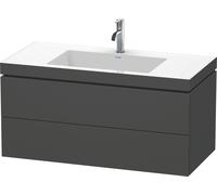 Duravit L-Cube c-bonded Ensemble suspendu, 2 tiroirs, sans trop-plein, 1 trou pour robinet, 1000x500x480mm, LC6928O4949, Couleur: Décor graphite mat