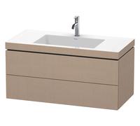 Duravit L-Cube c-bonded Ensemble suspendu, 2 tiroirs, sans trop-plein, 1 trou pour robinet, 1000x500x480mm, LC6928O7575, Couleur: Décor en lin