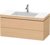 Duravit L-Cube c-bonded Ensemble suspendu, 2 tiroirs, sans trop-plein, 1 trou pour robinet, 1000x500x480mm, LC6928O3030, Couleur: Décor chêne naturel