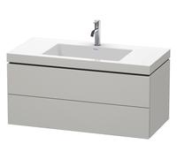 Duravit L-Cube c-bonded Ensemble suspendu, 2 tiroirs, sans trop-plein, 1 trou pour robinet, 1000x500x480mm, LC6928O0707, Couleur: DÃ©cor gris bÃ©ton mat