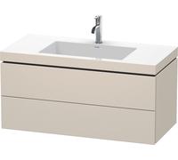 Duravit L-Cube c-bonded Ensemble suspendu, 2 tiroirs, sans trop-plein, 1 trou pour robinet, 1000x500x480mm, LC6928O8383, Couleur: Décor taupe super mat