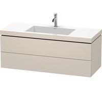 Duravit L-Cube c-bonded Ensemble suspendu, 2 tiroirs, sans trop-plein, 1 trou pour robinet, 1200x500x480mm, LC6929O9191, Couleur: DÃ©cor taupe mat