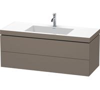 Duravit L-Cube c-bonded Ensemble suspendu, 2 tiroirs, sans trop-plein, 1 trou pour robinet, 1200x500x480mm, LC6929O9090, Couleur: Flanelle Vernis gris satiné mat soyeux