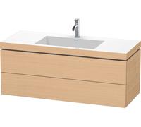 Duravit L-Cube c-bonded Ensemble suspendu, 2 tiroirs, sans trop-plein, 1 trou pour robinet, 1200x500x480mm, LC6929O3030, Couleur: Décor chêne naturel