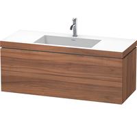 Duravit L-Cube c-bonded Ensemble suspendu, 2 tiroirs, sans trop-plein, 1 trou pour robinet, 1200x500x480mm, LC6929O7979, Couleur: Décor noyer naturel