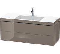 Duravit L-Cube c-bonded Ensemble suspendu, 2 tiroirs, sans trop-plein, 1 trou pour robinet, 1200x500x480mm, LC6929O8989, Couleur: Laque haute brillance Gris Flanelle