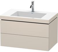 Duravit L-Cube c-bonded Ensemble suspendu, 2 tiroirs, sans trop-plein, 1 trou pour robinet, 800x500x480mm, LC6927O9191, Couleur: DÃ©cor taupe mat
