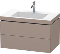Duravit L-Cube c-bonded Ensemble suspendu, 2 tiroirs, sans trop-plein, 1 trou pour robinet, 800x500x480mm, LC6927O4343, Couleur: Décor basalte mat