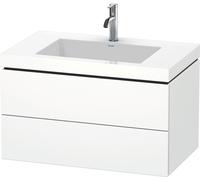 Duravit L-Cube c-bonded Ensemble suspendu, 2 tiroirs, sans trop-plein, 1 trou pour robinet, 800x500x480mm, LC6927O8484, Couleur: Blanc super mat Décor