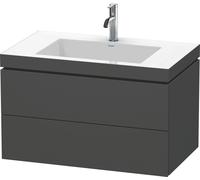 Duravit Meuble suspendu L-Cube c-bonded LC6927O4949 800×500×480 2 tiroirs sans trop-plein graphite