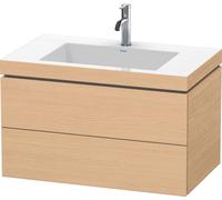 Duravit L-Cube c-bonded Ensemble suspendu, 2 tiroirs, sans trop-plein, 1 trou pour robinet, 800x500x480mm, LC6927O3030, Couleur: Décor chêne naturel